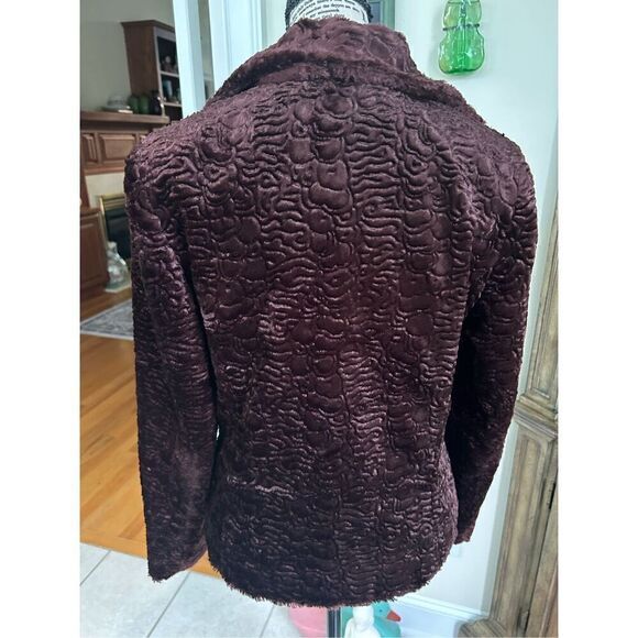 Giancarlo Ferrari Women's Chocolate Sculpted Velvet Jacket - Picture 4 of 9